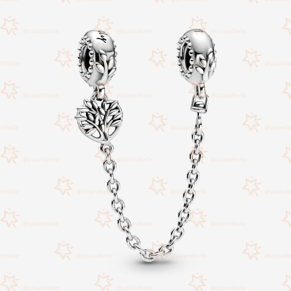 Pandora Heart Family Tree Safety Chain Charm - Picture 1 of 4